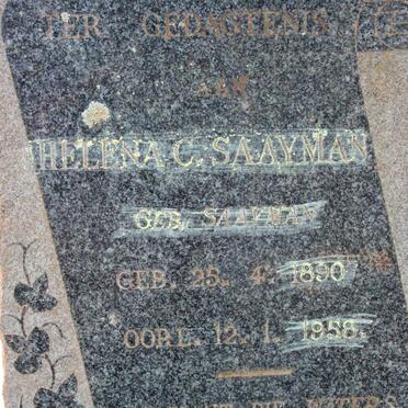 SAAYMAN Helena C. neé SAAYMAN 1890-1958