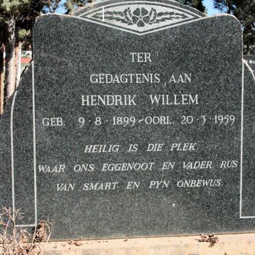 NIEHAUS Hendrik Willem 1899-1959