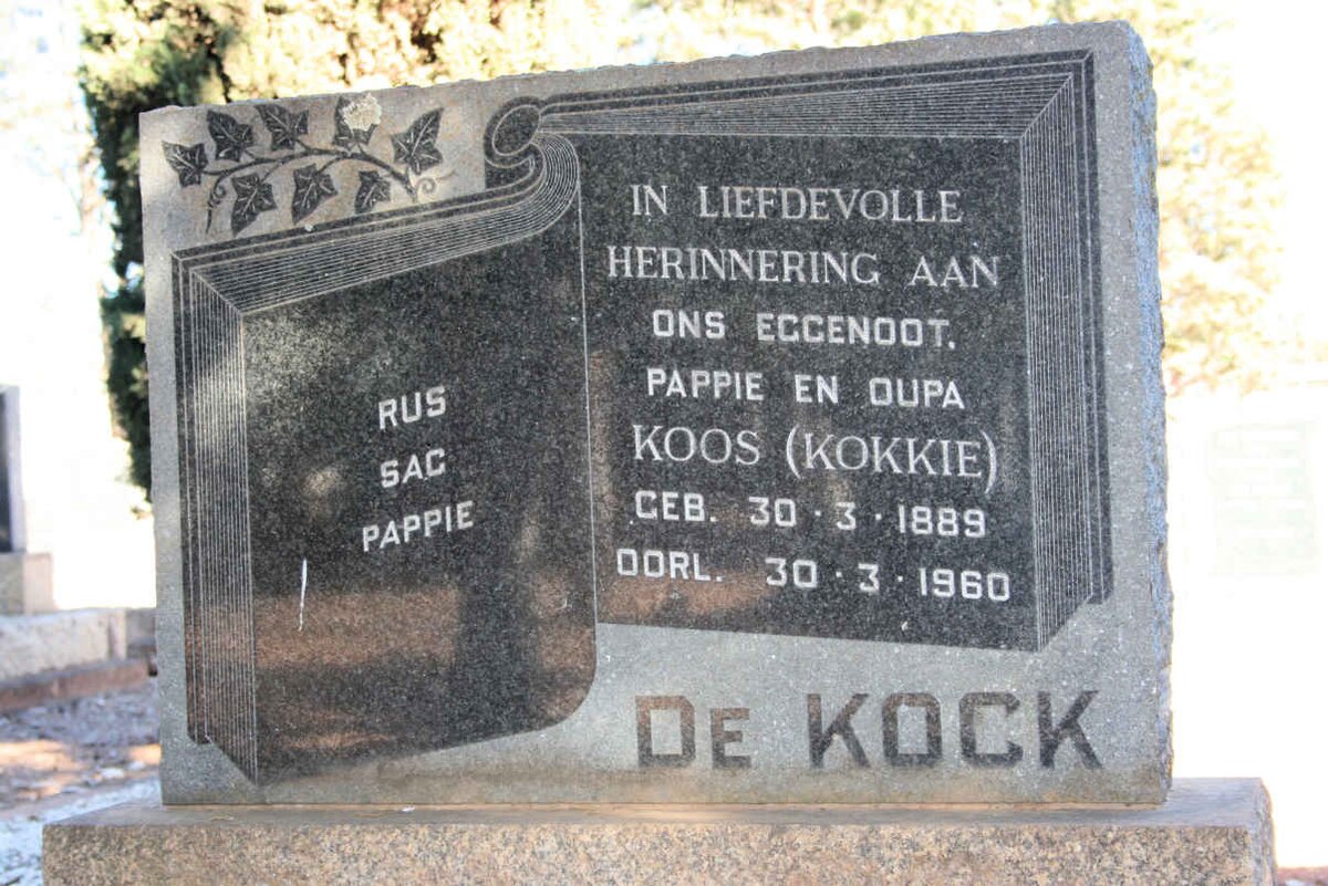 KOCK Koos, de 1889-1960