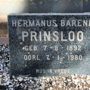 PRINSLOO Hermanus Barend 1892-1980