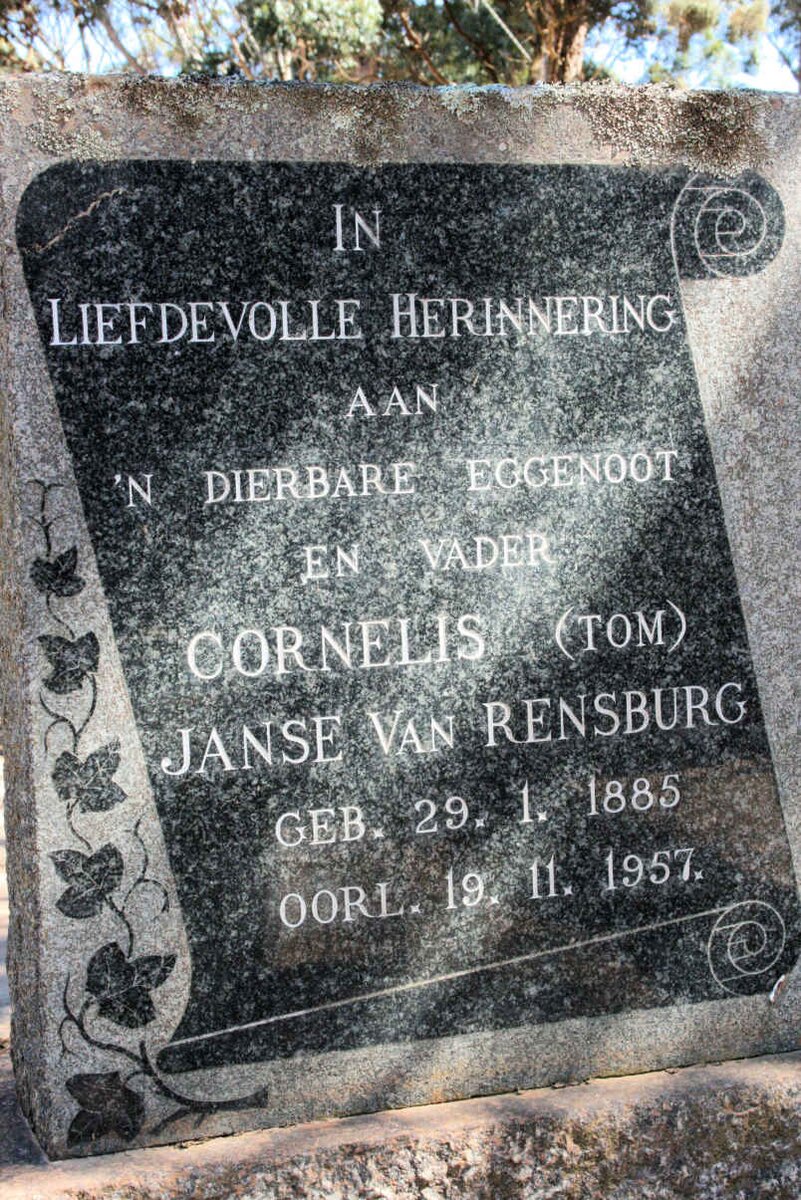 RENSBURG Cornelis , Janse van 1885-1957