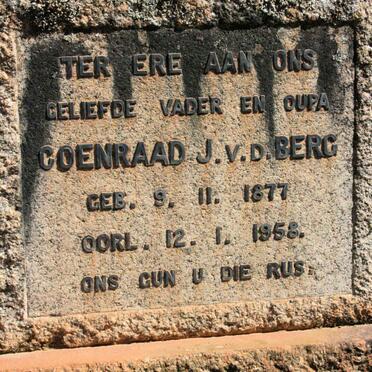 BERG Coenraad J., van der 1877-1958