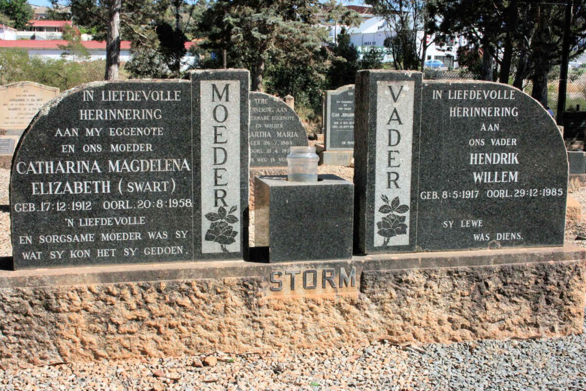 STORM Hendrik Willem 1917-1985 &amp; Catharina Magdalena Elizabeth SWART 1912-1958