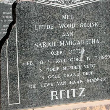 REITZ Sarah Margaretha neé OTTO 1873-1959