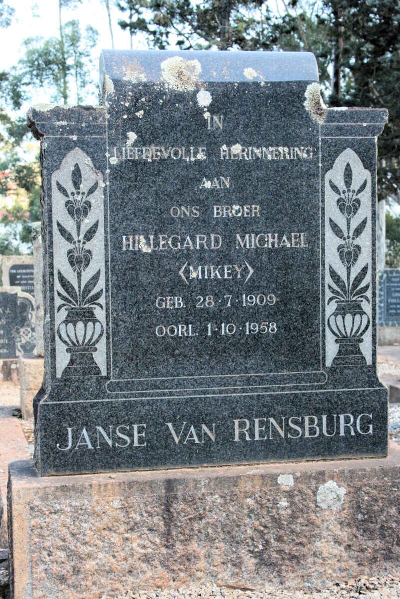 RENSBURG Hillegard Michael, Janse van 1909-1958