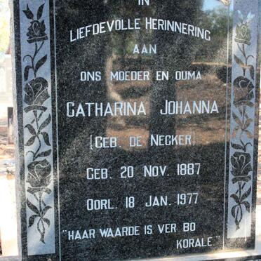 ODENDAAL Catharina Johanna neé DE NECKER 1887-1977