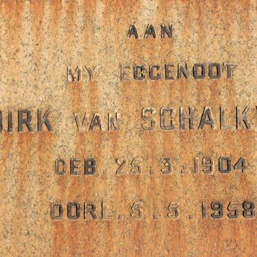 SCHALKWYK Dirk, van 1904-1958