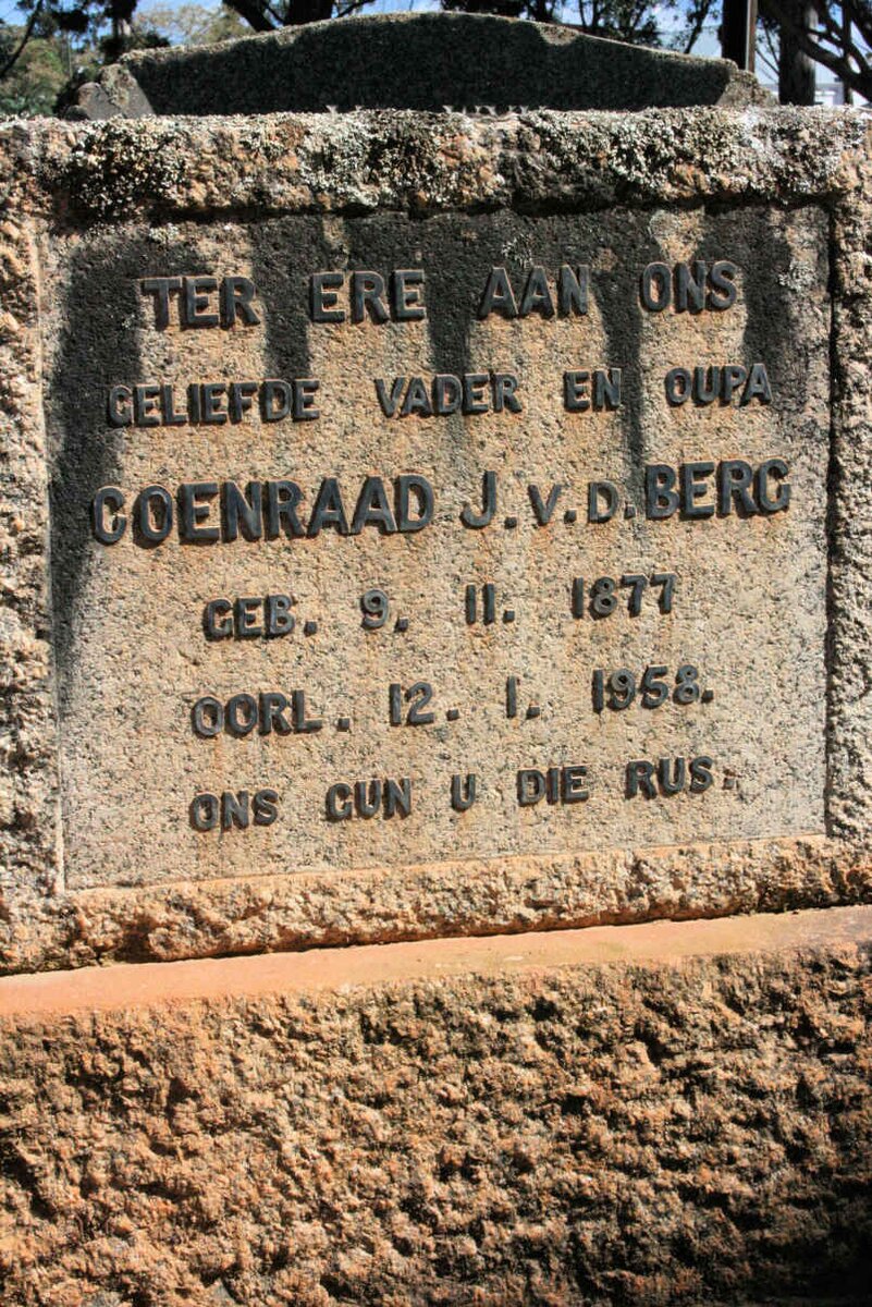 BERG Coenraad J., van der 1877-1958