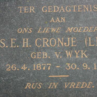 CRONJE S.E.H. neé VAN WYK 1877-1967
