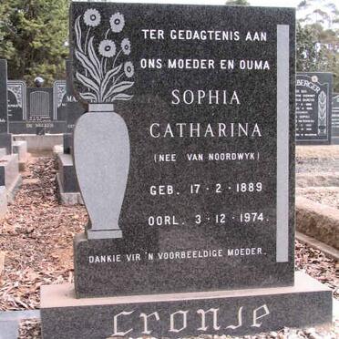 CRONJE Sophia Catharina neé VAN NOORDWYK 1889-1974