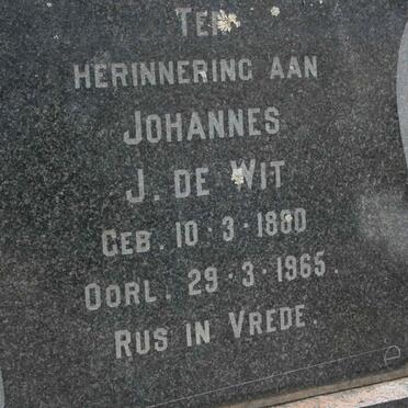 WIT Johannes J., de 1880-1965