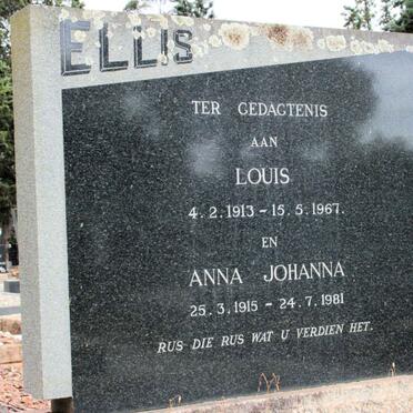 ELLIS Louis 1913-1967 &amp; Anna Johanna 1918-1951