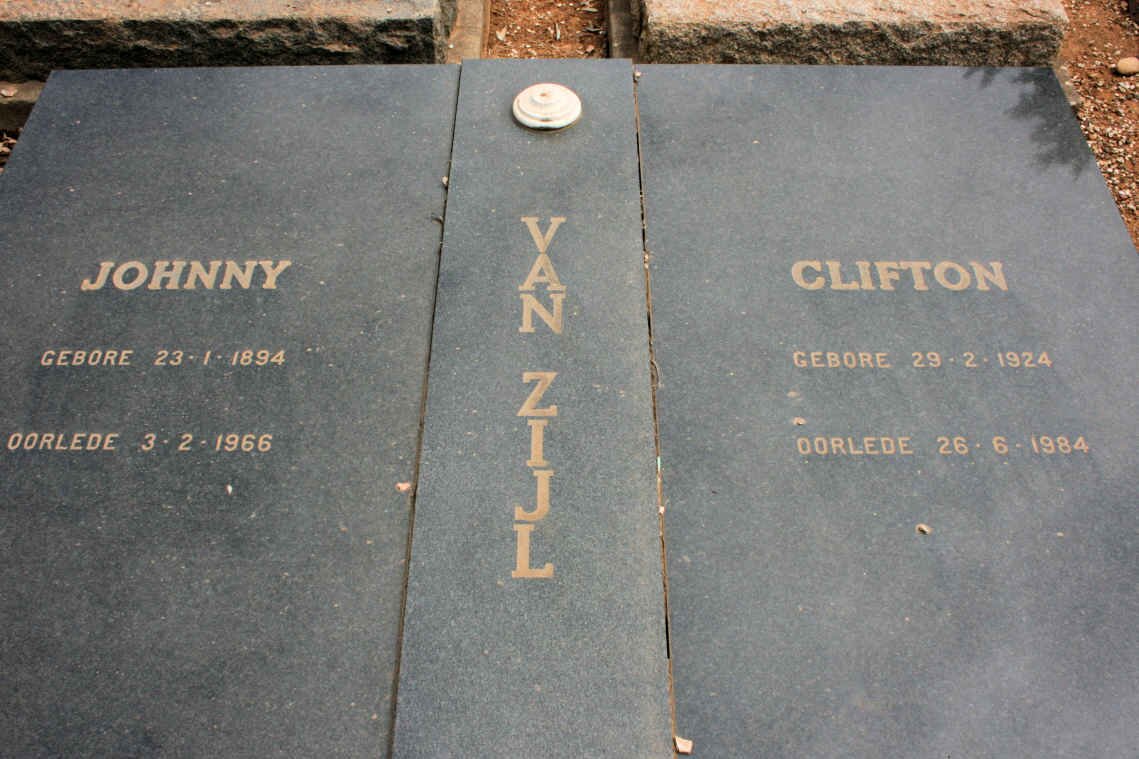ZIJL Johnny, van 1894-1966 :: VAN ZIJL Clifton 1924-1984