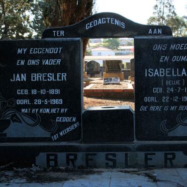 BRESLER Jan 1891-1969 &amp; Isabella P. 1903-1991