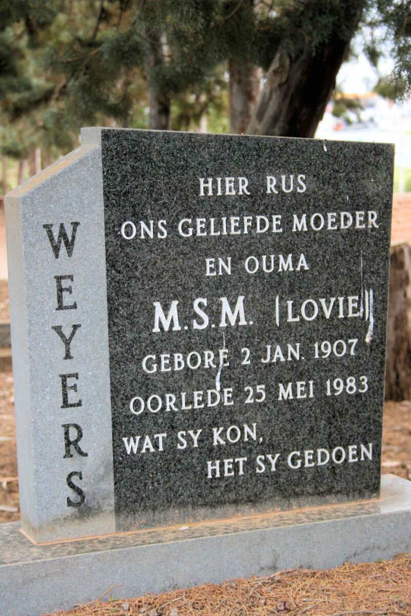WEYERS M.S.M. 1907-1983