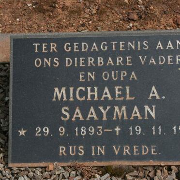 SAAYMAN Michael A. 1893-1975