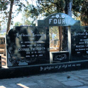 FOURIE George Frederick 1907-1982 &amp; Martha Louisa BOSMAN 1909-1994
