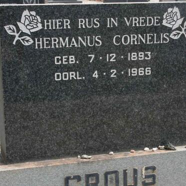 CROUS Hermanus Cornelis 1892-1966
