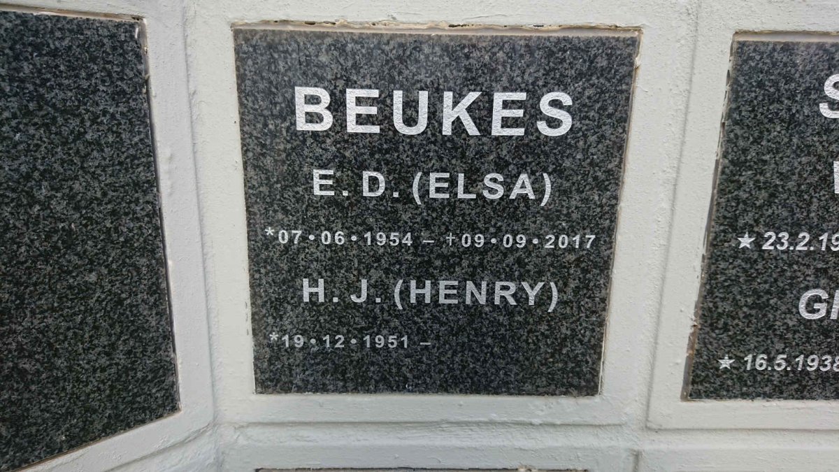 BEUKES H.J. 1951- &amp; E.D. 1954-2017