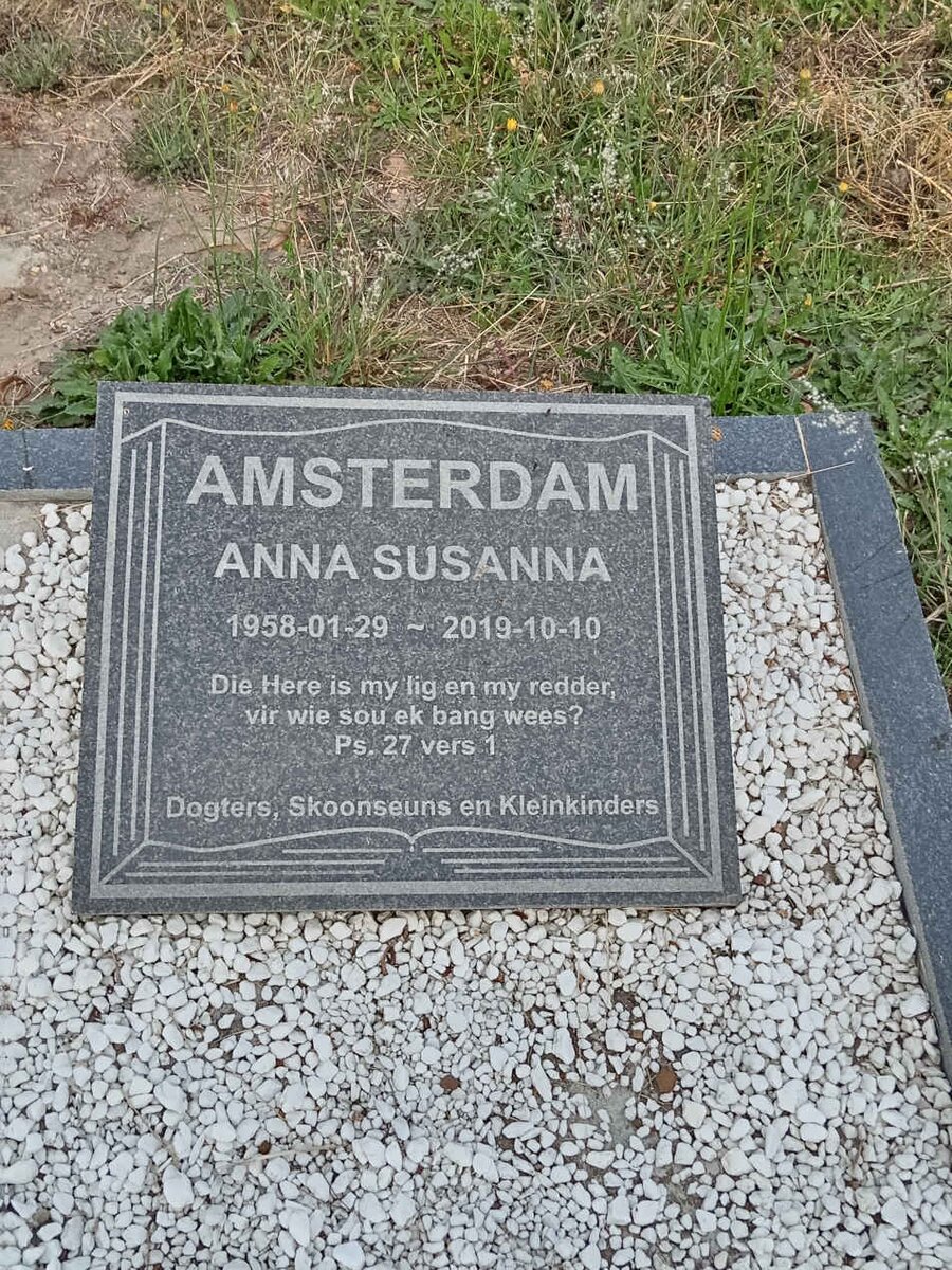 AMSTERDAM Anna Susanna 1958-2019