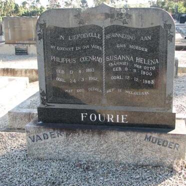FOURIE Philippus Coenrad 1893-1982 &amp; Susanna Helena OTTO 1900-1983