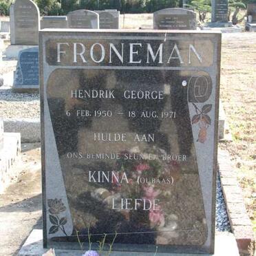 FRONEMAN Hendrik George 1950-1971