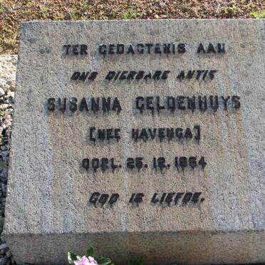 GELDENHUYS Susanna nee HAVENGA  -1964