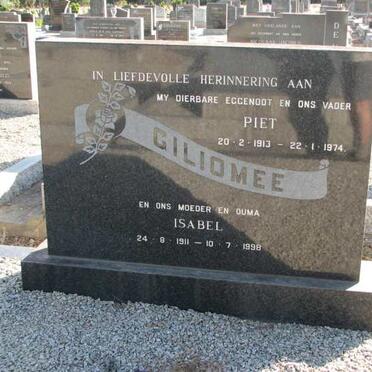 GILIOMEE Piet 1913-1974 &amp; Isabel 1911-1998