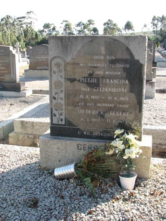 GERBER Diederick Beneke 1907-1973 &amp; Pietjie Francina GELDENHUYS 1907-1963