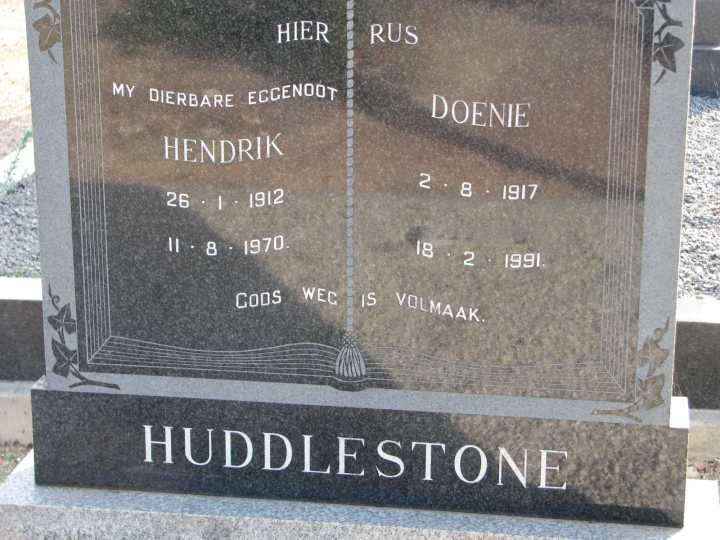 HUDDLESTONE Hendrik 1912-1970 &amp; Doenie 1917-1991