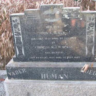 HUMAN Dirk C. 1844-1920 &amp; Cornelia M.J.W. RICHTER 1854-1927