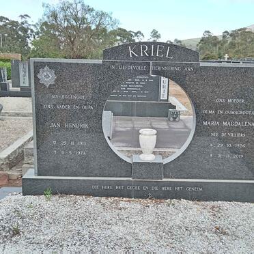 KRIEL Jan Hendrik 1913-1979 & Maria Magdalena DE VILLIERS 1926-2019