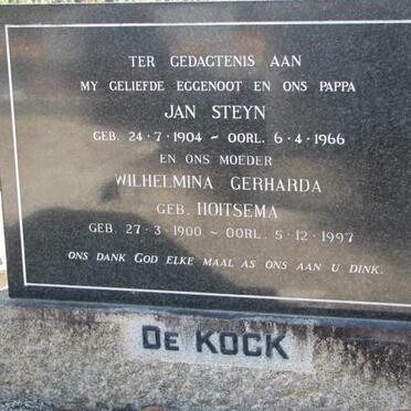 KOCK Jan Steyn, de 1904-1966 &amp; Wilhelmina Gerharda HOITSEMA 1900-1997