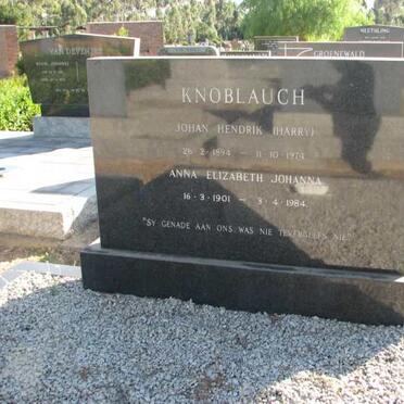 KNOBLAUCH Johan Hendrik 1894-1974 &amp; Anna Elizabeth Johanna 1901-1984