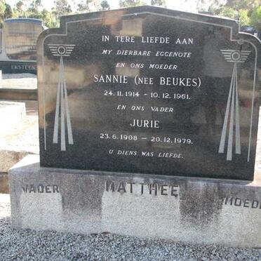 MATTHEE Jurie 1908-1979 &amp; Sannie BEUKES 1914-1961