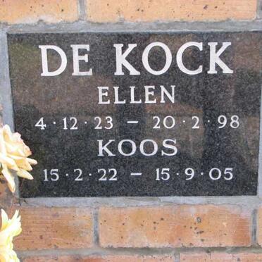 KOCK Koos, de 1922-2005 &amp; Ellen 1923-1998