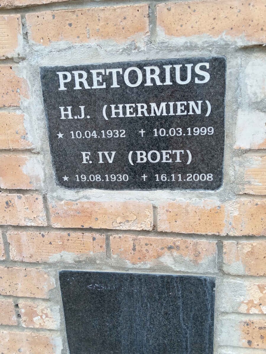 PRETORIUS F.Iv. 1930-2008 & H.J. 1932-1999