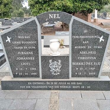 NEL Jurgens Johannes 1926-1996 & Adelheid Christina ELS 1927-2009