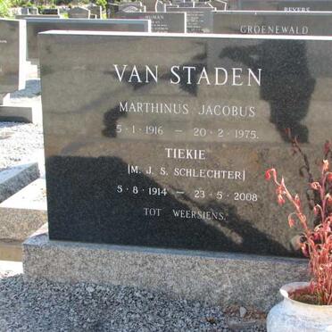 STADEN Marthinus Jacobus, van 1916-1975 &amp; M.J.S. SCHLECHTER 1914-2008