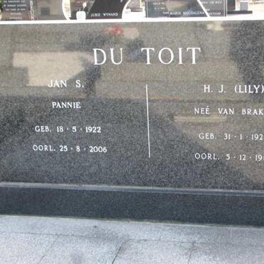 TOIT Jan S., du 1922-2006 &amp; H.J. VAN BRAKEL 1928-1981
