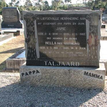 TALJAARD Japie 1898-1962 &amp; Bella NEETHLING 1911-2006