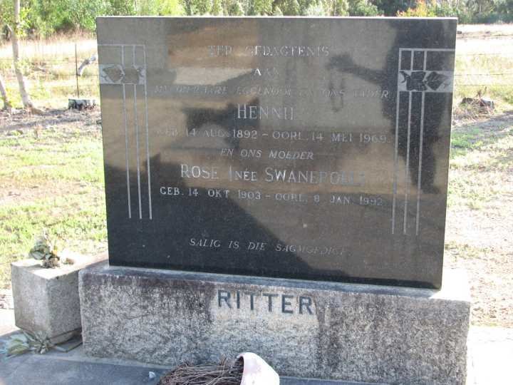 RITTER Henni 1892-1969 &amp; Rose SWANEPOEL 1903-1992