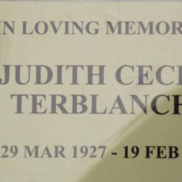 TERBLANCHE Judith Cecily 1927-2008