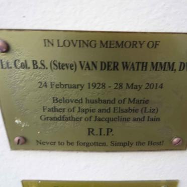 WATH B.S., van der 1928-2014