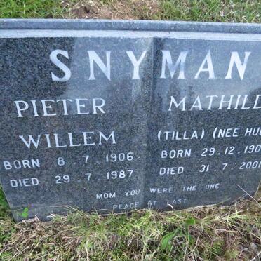 SNYMAN Pieter Willem 1906-1987 &amp; Mathilda HUGO 1909-2001