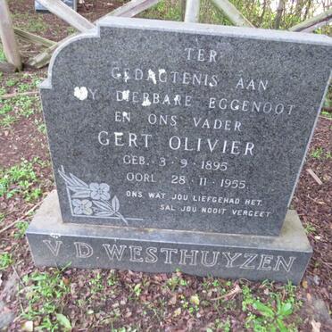 WESTHUYZEN Gert Olivier, v.d. 1895-1955