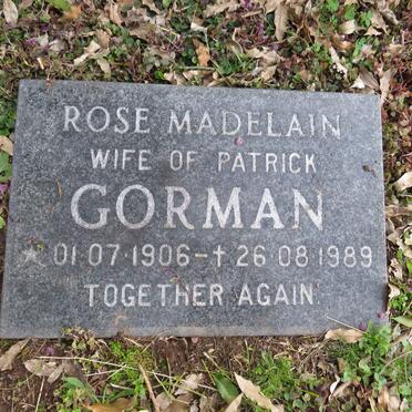 GORMAN Rose Madelain 1906-1989