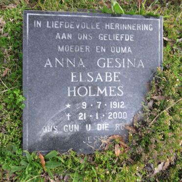 HOLMES Anna Gesina Elsabe 1912-2000