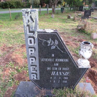 KLOPPER Hansie 1966-1998