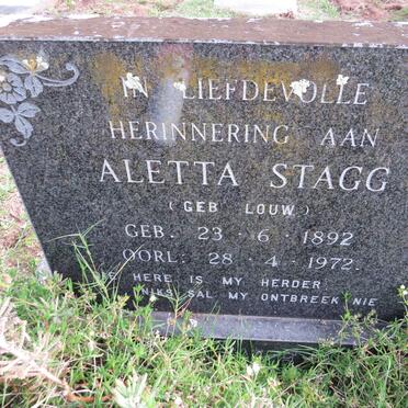 STAGG Aletta nee LOUW 1892-1972